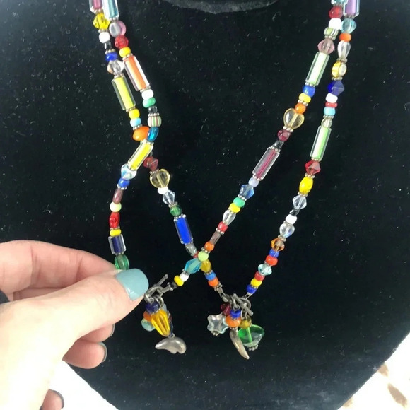 Multicolored glass bead necklaces‎ - Picture 2 of 4